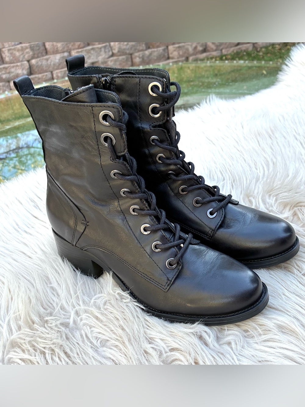 Miz Mooz NWOT Juke Black Leather Lace Up Ankle Boots Sz 41, 10 US